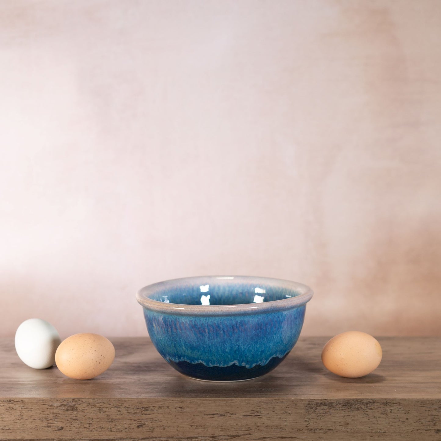 Handmade Pottery 6 Inch Mixing Bowl in Cobalt pattern made by Georgetown Pottery in Maine