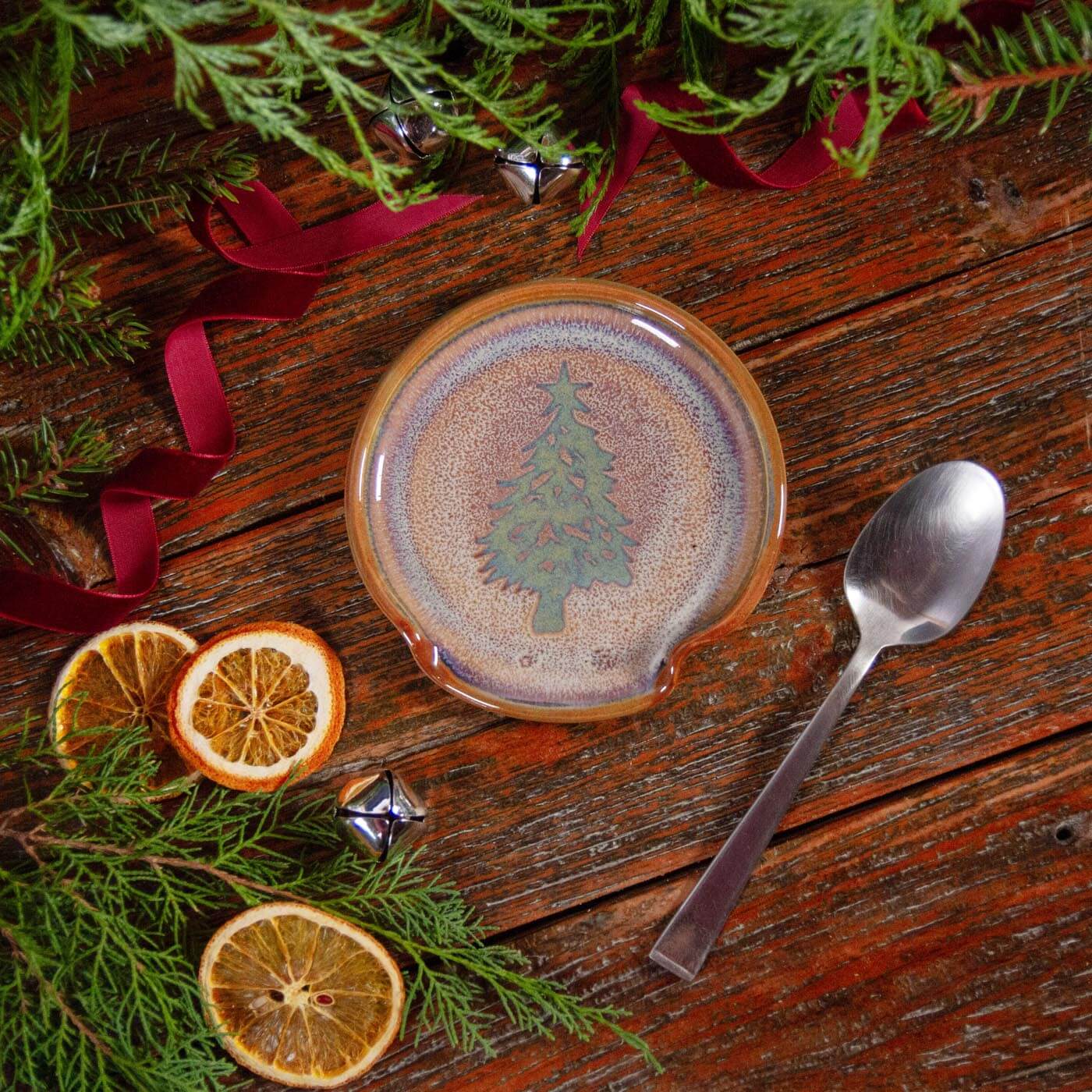 Spoonrest, Purple Christmas Tree