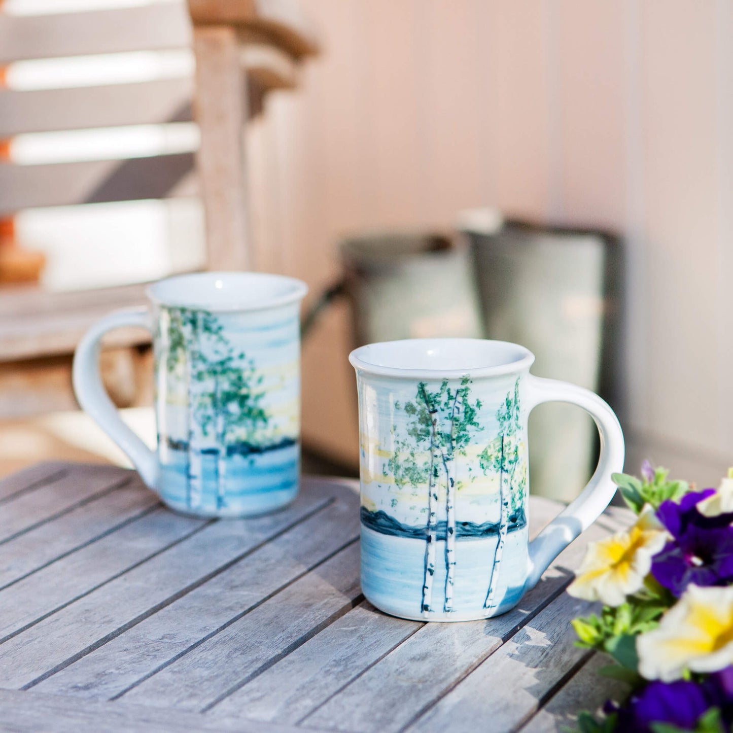 Handmade Pottery Large Mug made by Georgetown Pottery in Maine Birch Point