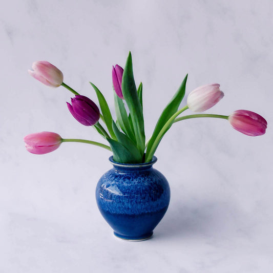 Small Thrown Vase, Blue Nuka