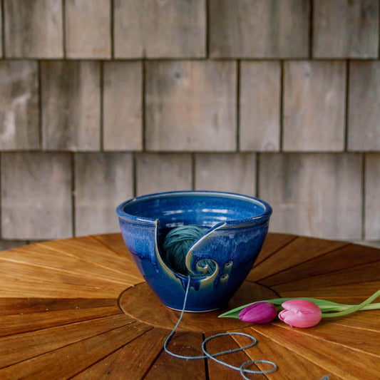 Knitting Bowl, Blue Nuka