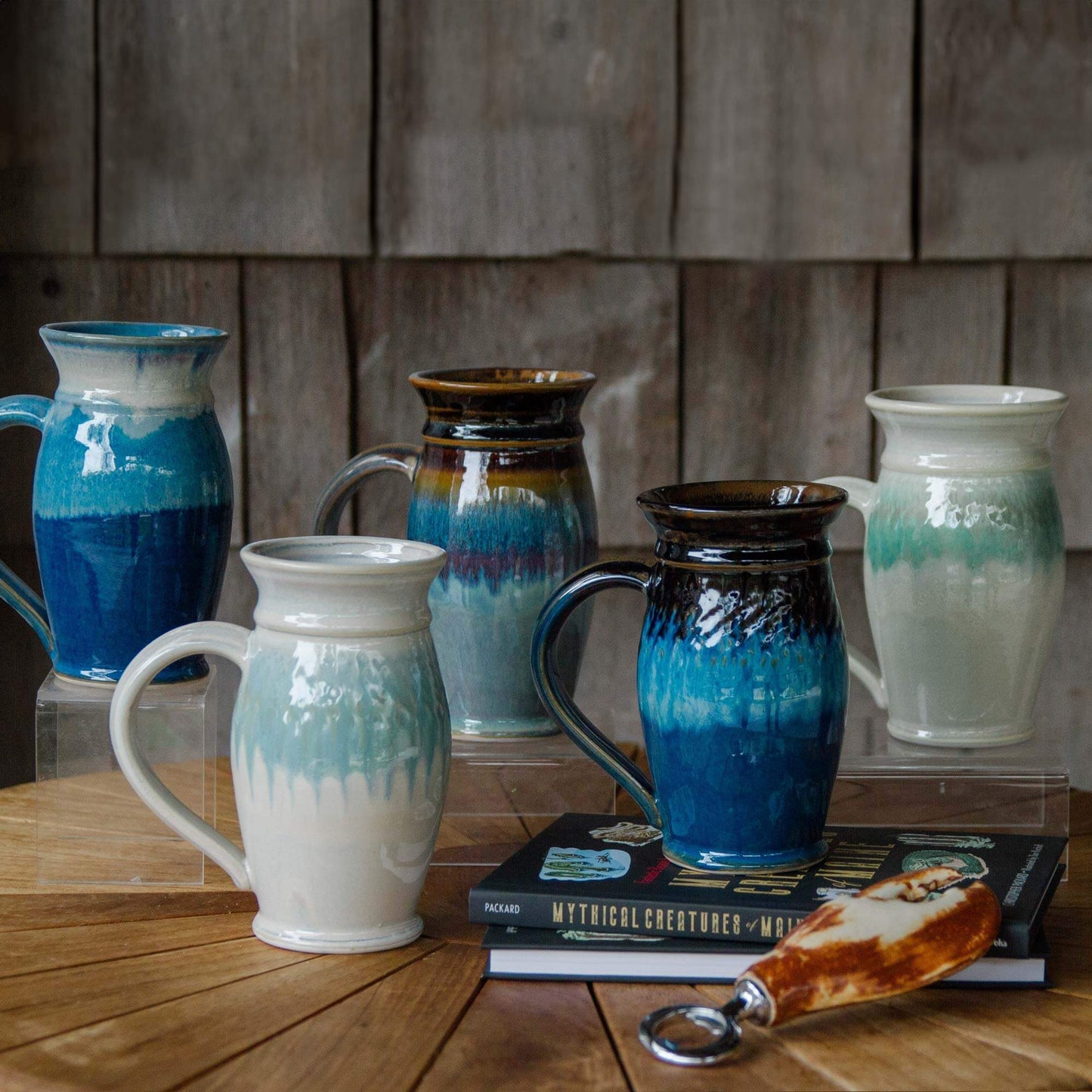 Handmade Pottery Beer Stein made by Georgetown Pottery in Maine