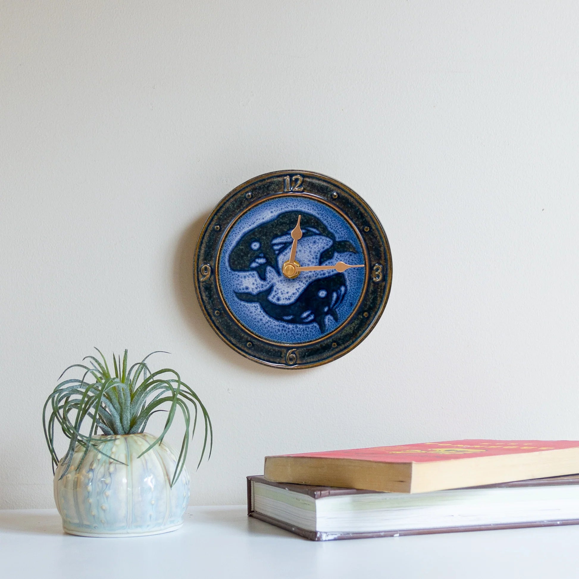 ダークブルーグレー 掛時計 Norsted 30cm Maine in Pottery Georgetown by handmade Clock Wall Nor'easter インテリア時計