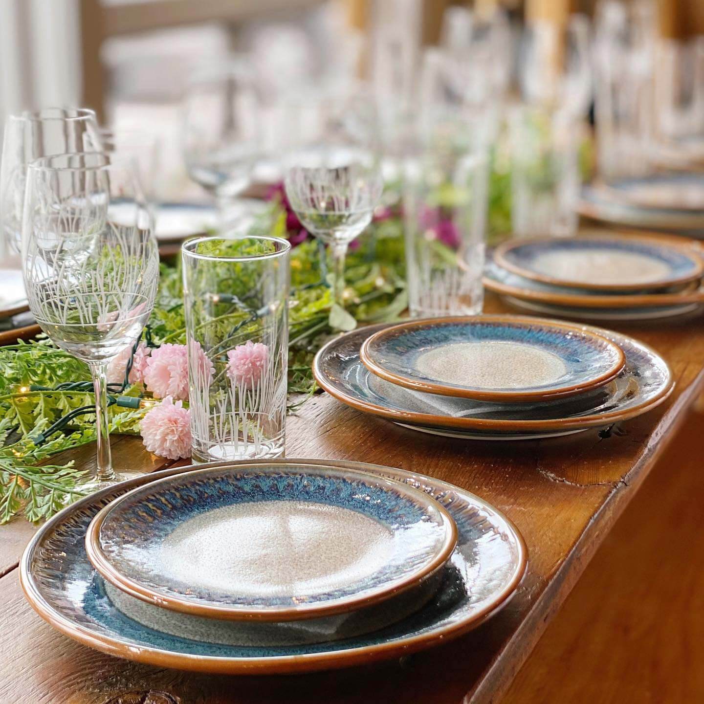 Handmade Pottery Rimless Dinner Plate made by Georgetown Pottery in Maine