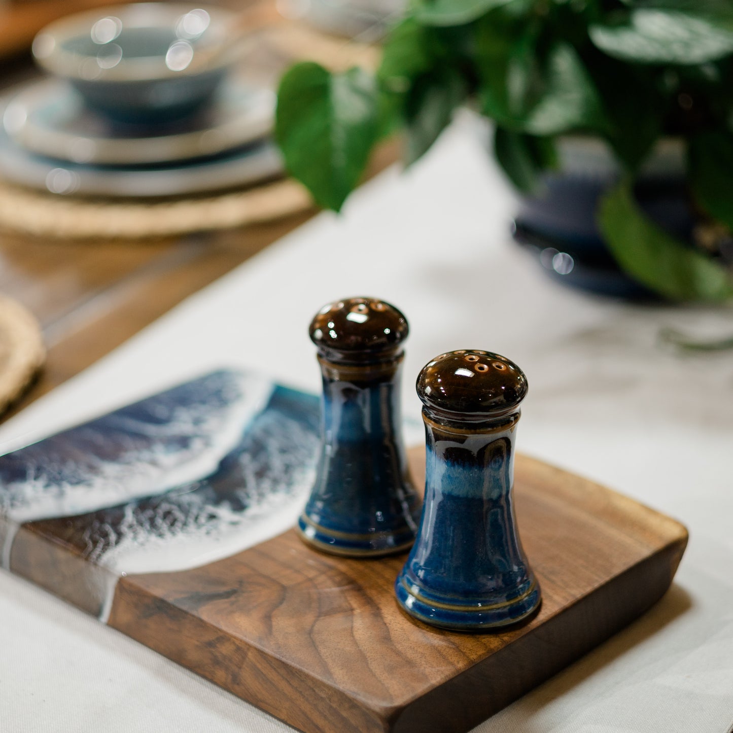 Handmade ceramic Salt & Pepper set made by Georgetown Pottery in Maine