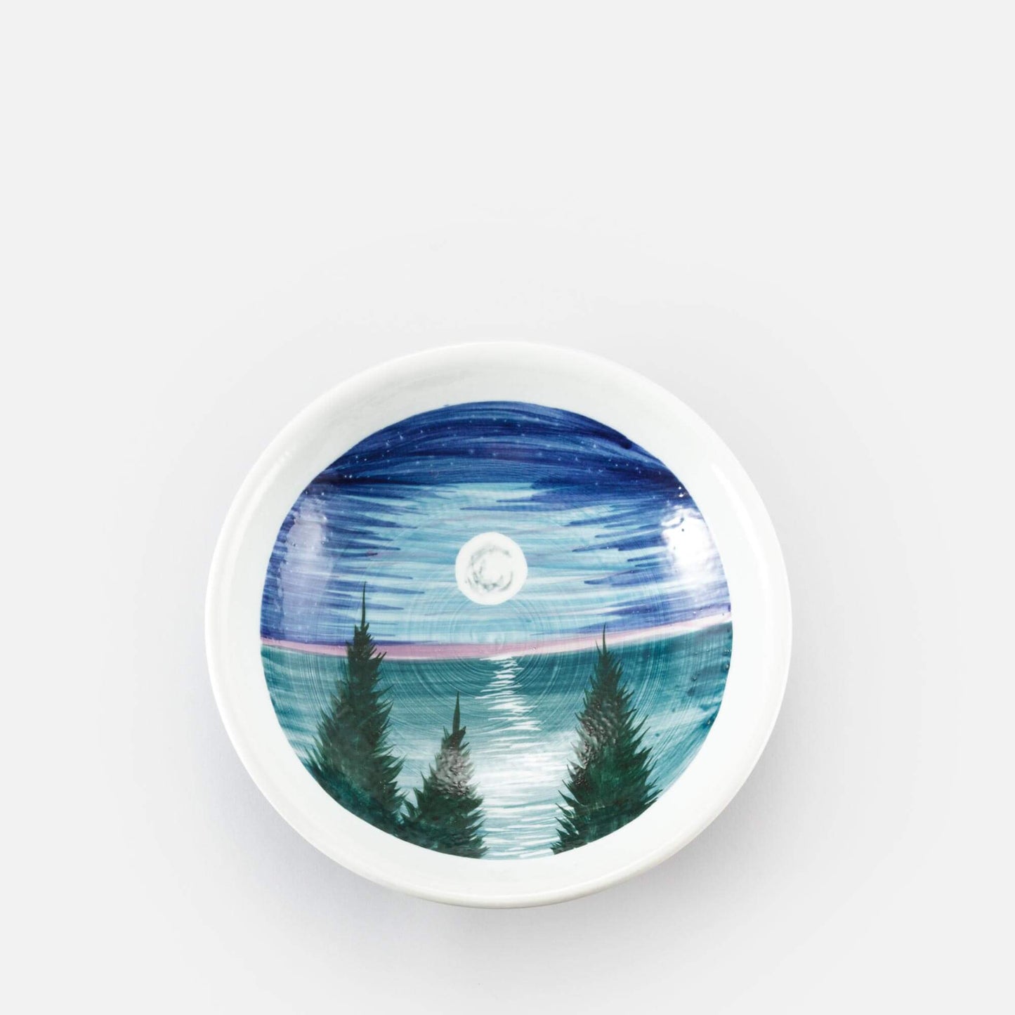 Handmade Pottery Serving Pasta Bowl in Moon pattern made by Georgetown Pottery in Maine