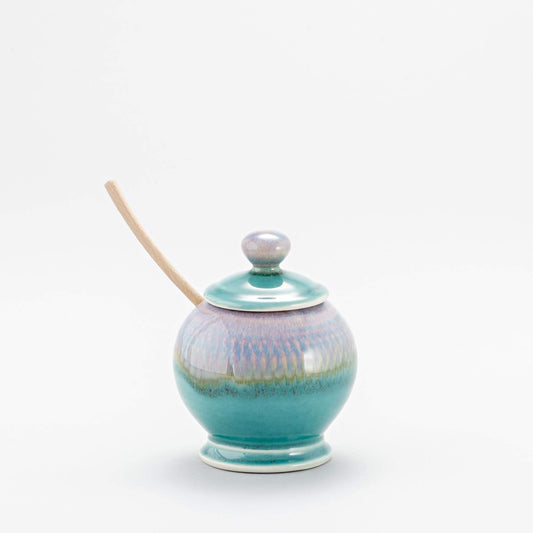 Pottery Sugar Jar handmade by Georgetown Pottery in Maine