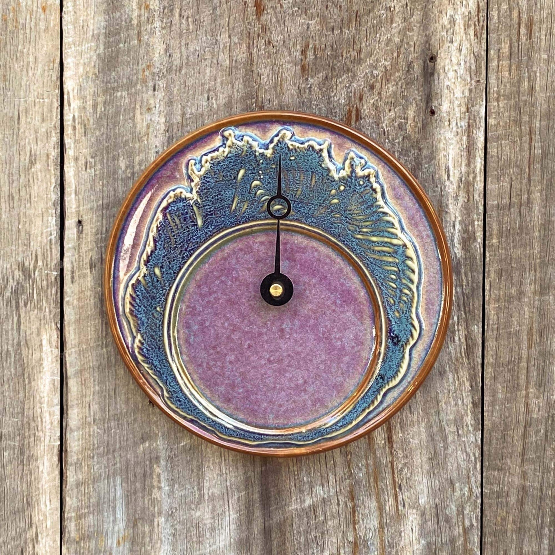 Handmade Pottery Tide Clock in Limited Edition Island Sunset pattern made by Georgetown Pottery in Maine
