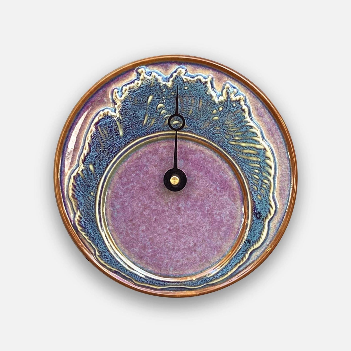 Handmade Pottery Tide Clock in Limited Edition Island Sunset pattern made by Georgetown Pottery in Maine