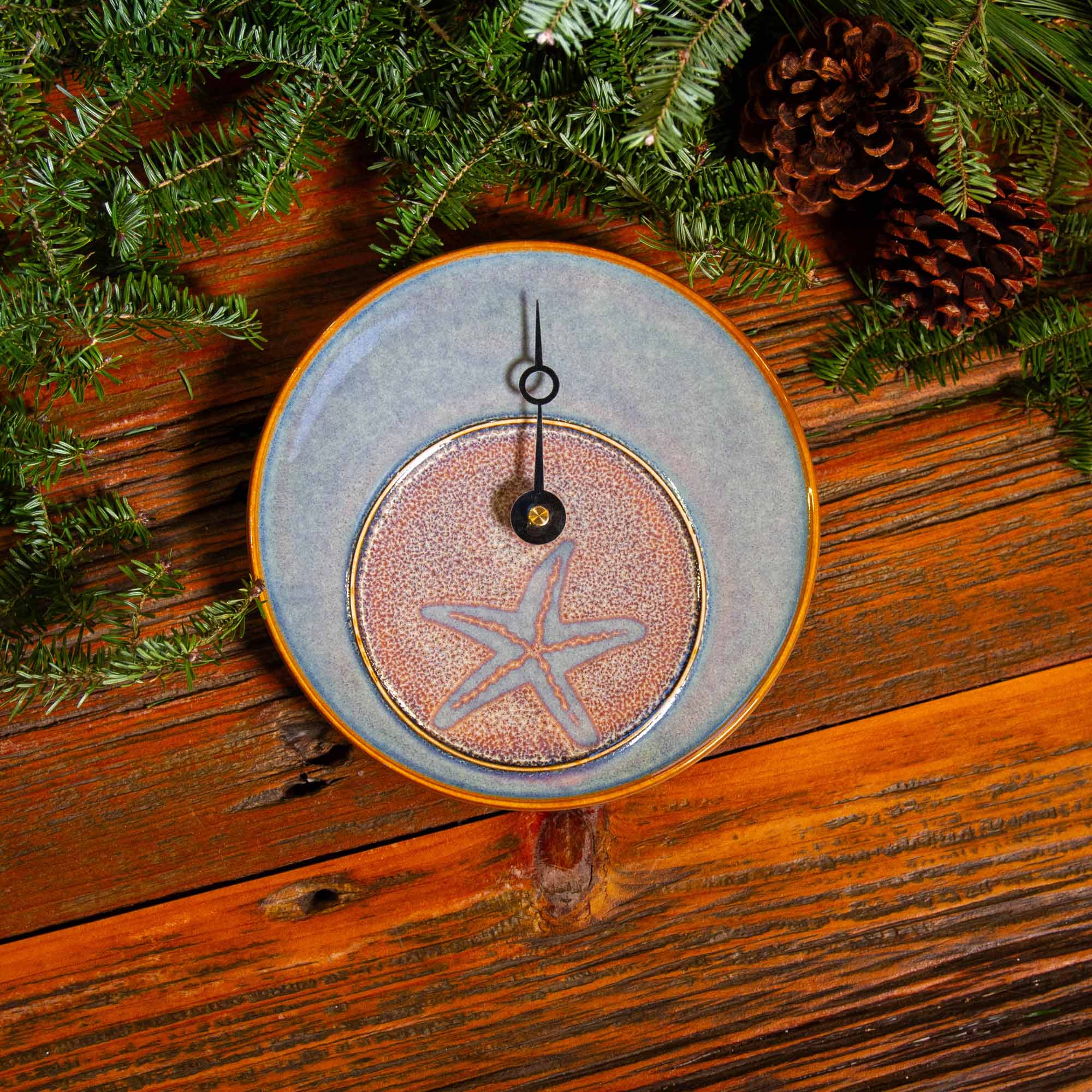 Specialty Tide Clock in Purple Starfish Pottery