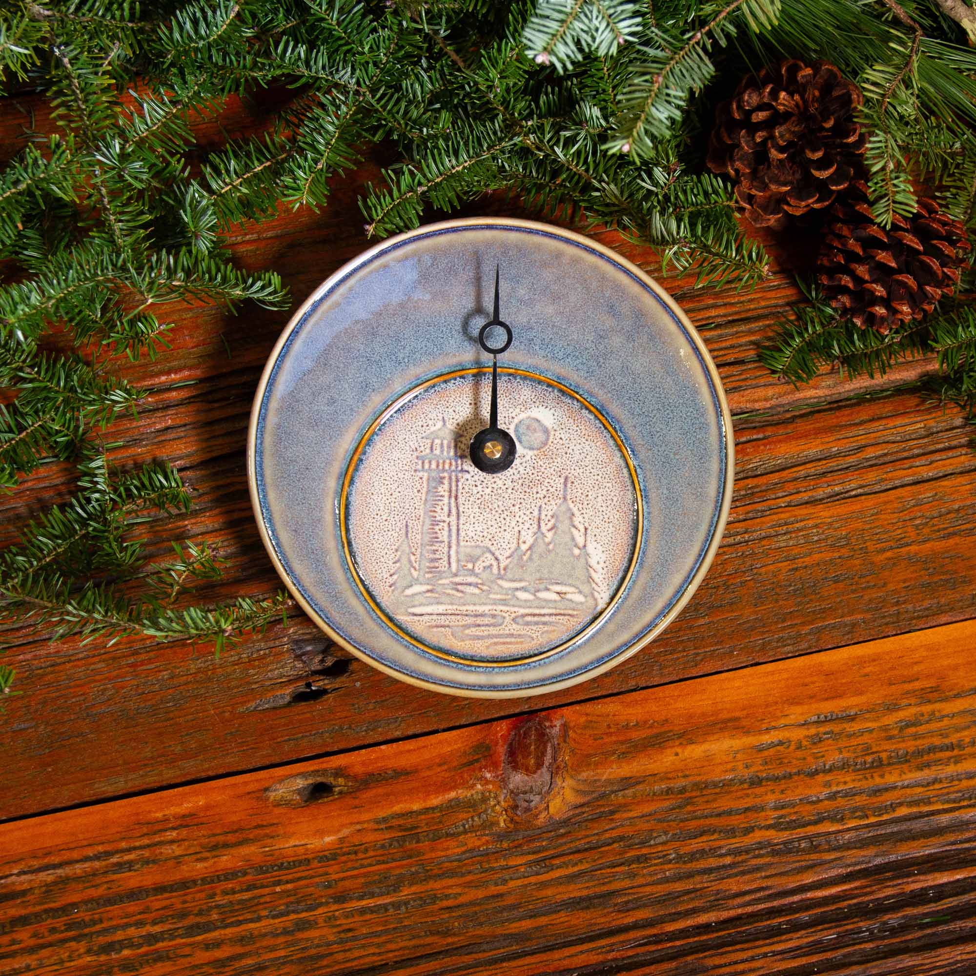 Specialty Tide Clock in Purple Lighthouse Pottery