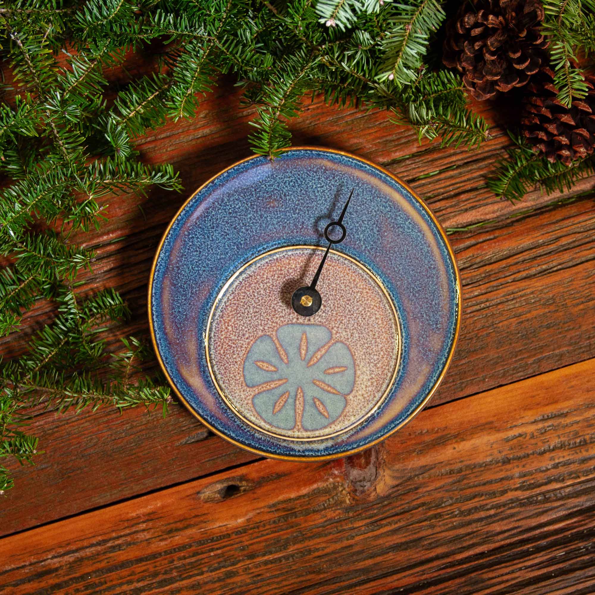 Specialty Tide Clock in Purple Sanddollar Pottery