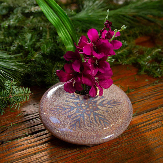 Large Round Ikebana in Purple Snowflake