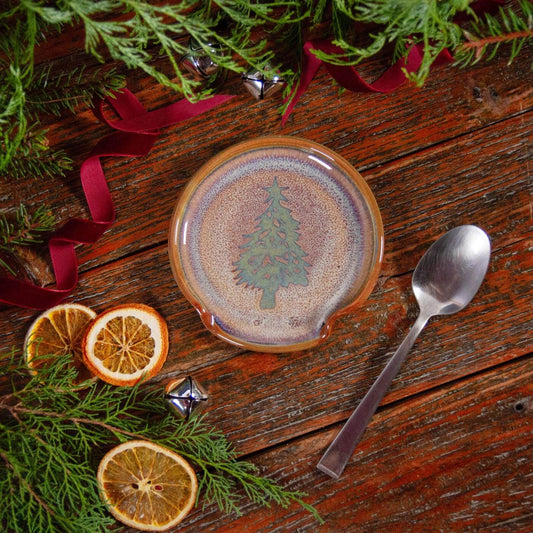 Spoonrest, Purple Christmas Tree