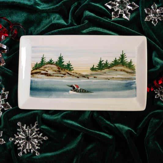 Appetizer Plate, Brushwork Santa Loon