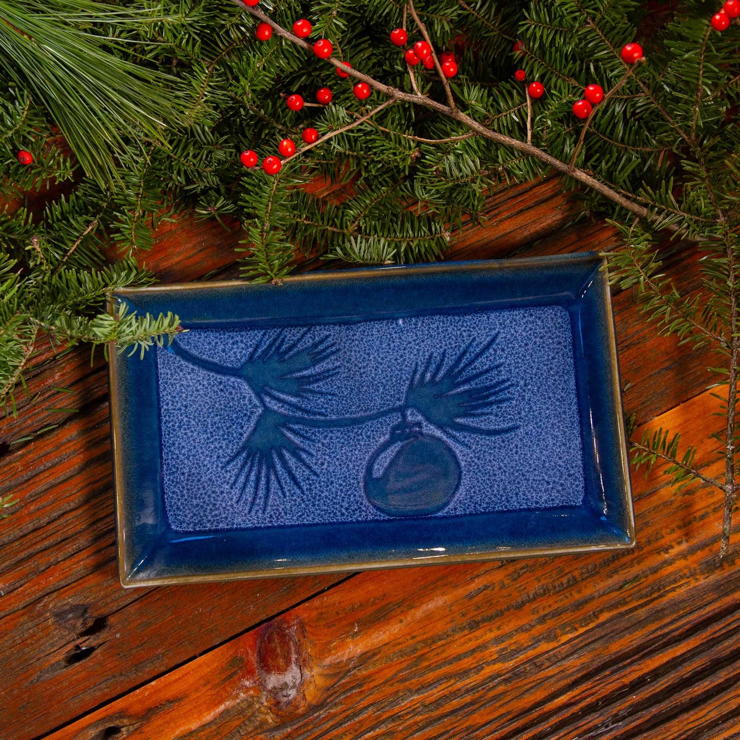 Tapas Plate in Blue Ornament