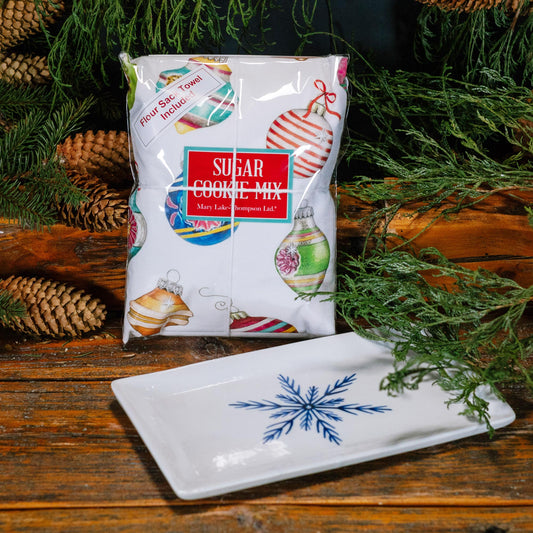 Nordic Snowflake Appetizer Plate & Sugar Cookie Mix Towel