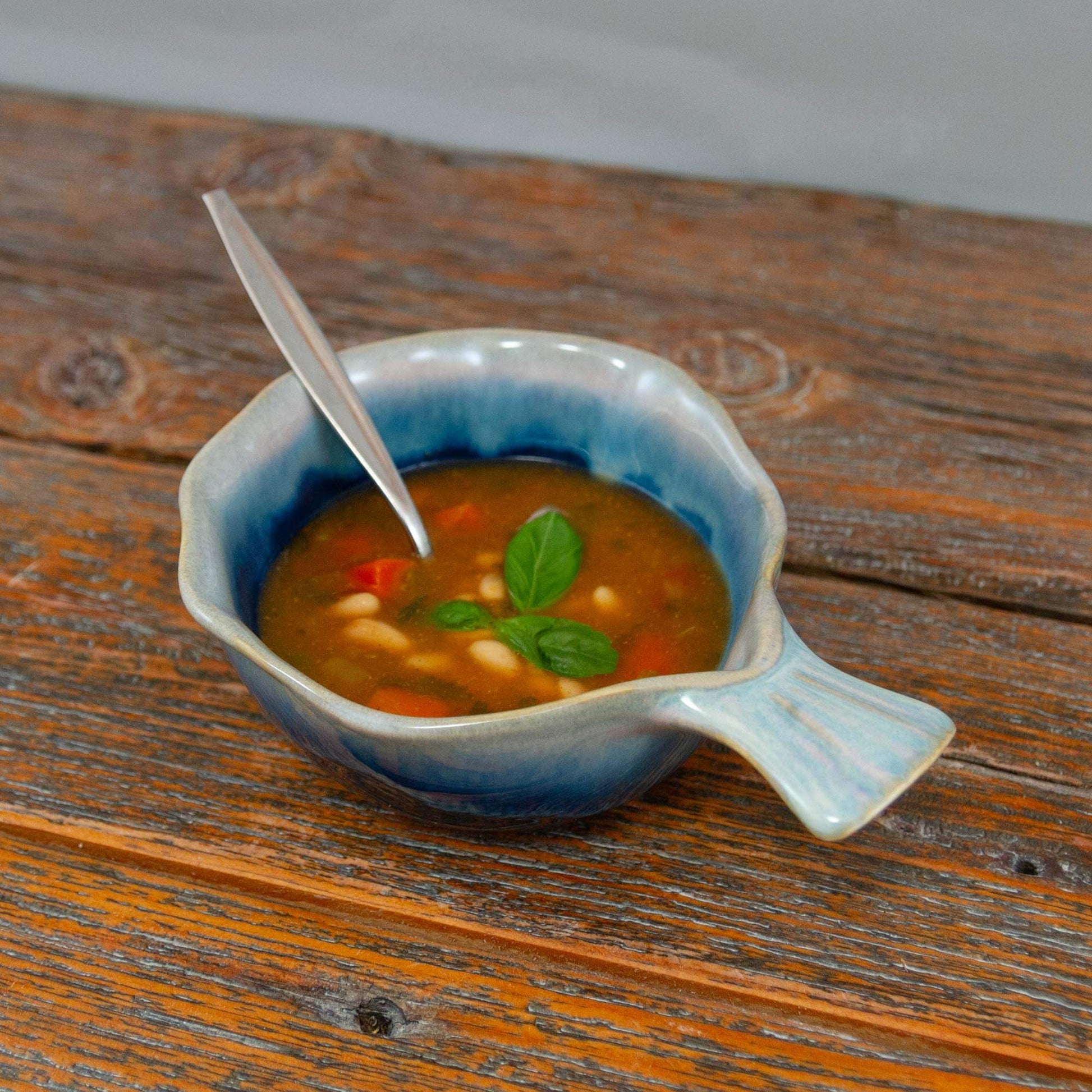 Handmade Pottery Fish Handled Bowl made by Georgetown Pottery in Maine