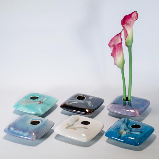 Irregular Ikebana Gift pack of 6 Square Ikebana Vases