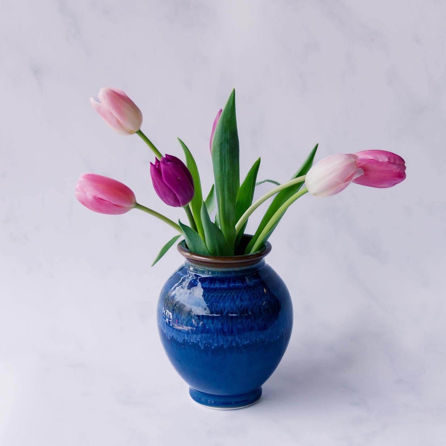 Small Thrown Vase, Blue Nuka