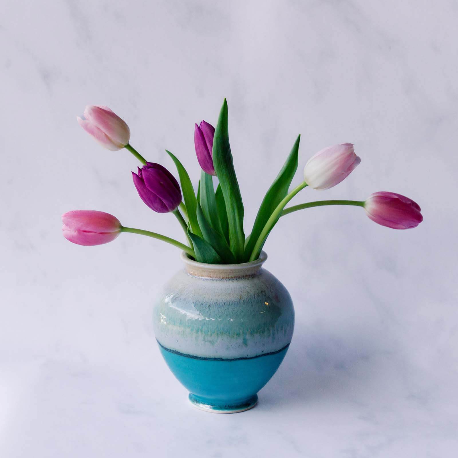 Small Thrown Vase, Green Oribe