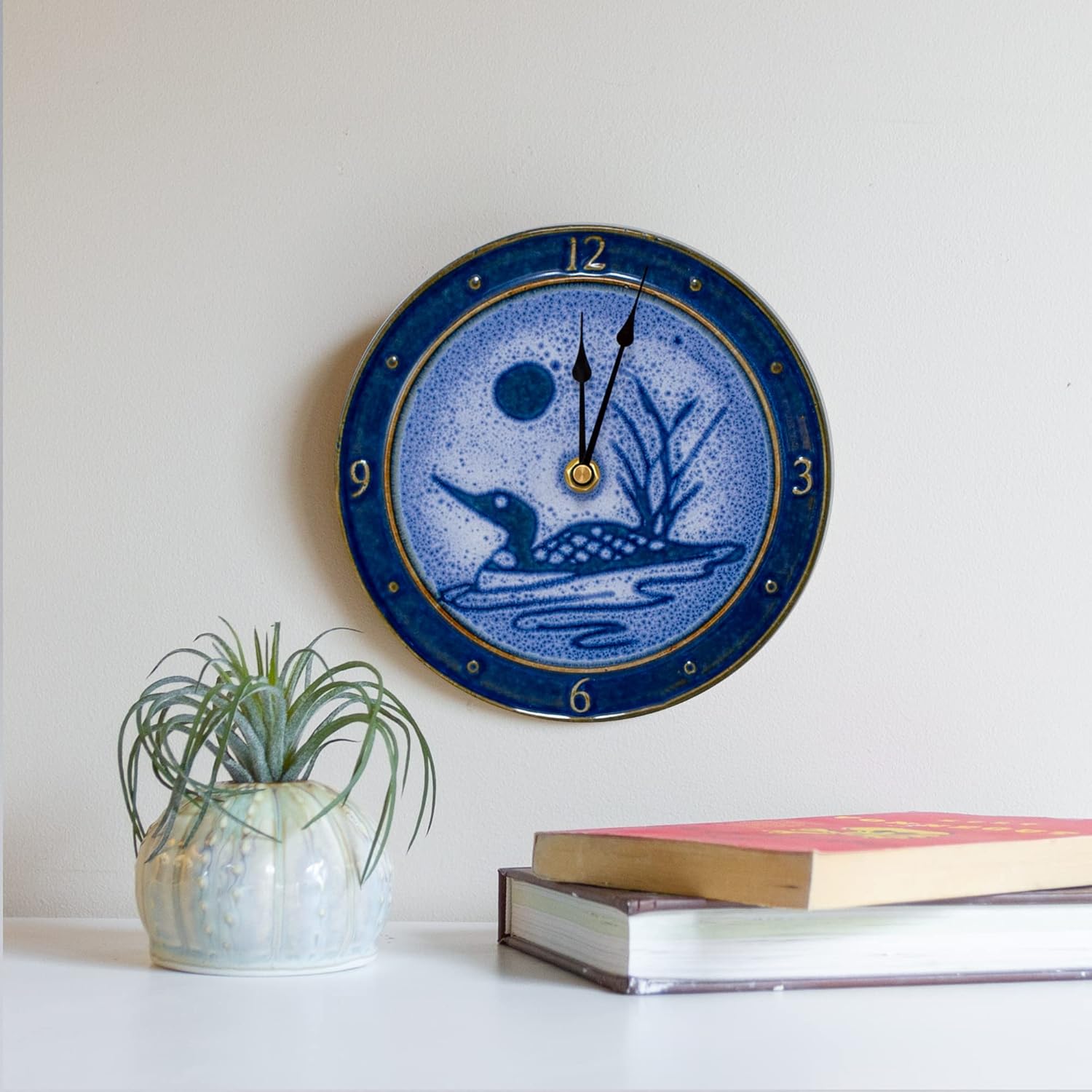 Nor'easter Wall Clock handmade by Georgetown Pottery in Maine