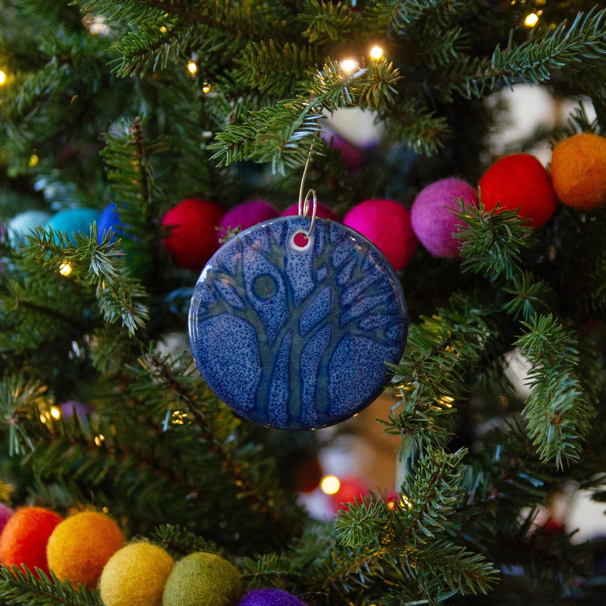 Handmade Pottery Blue Tree Christmas Ornament – Georgetown Pottery