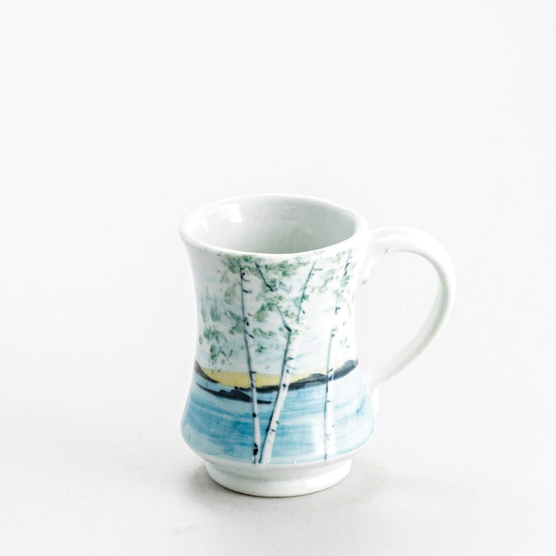 Handmade Pottery Pedestal Mug made by Georgetown Pottery in Maine Birch