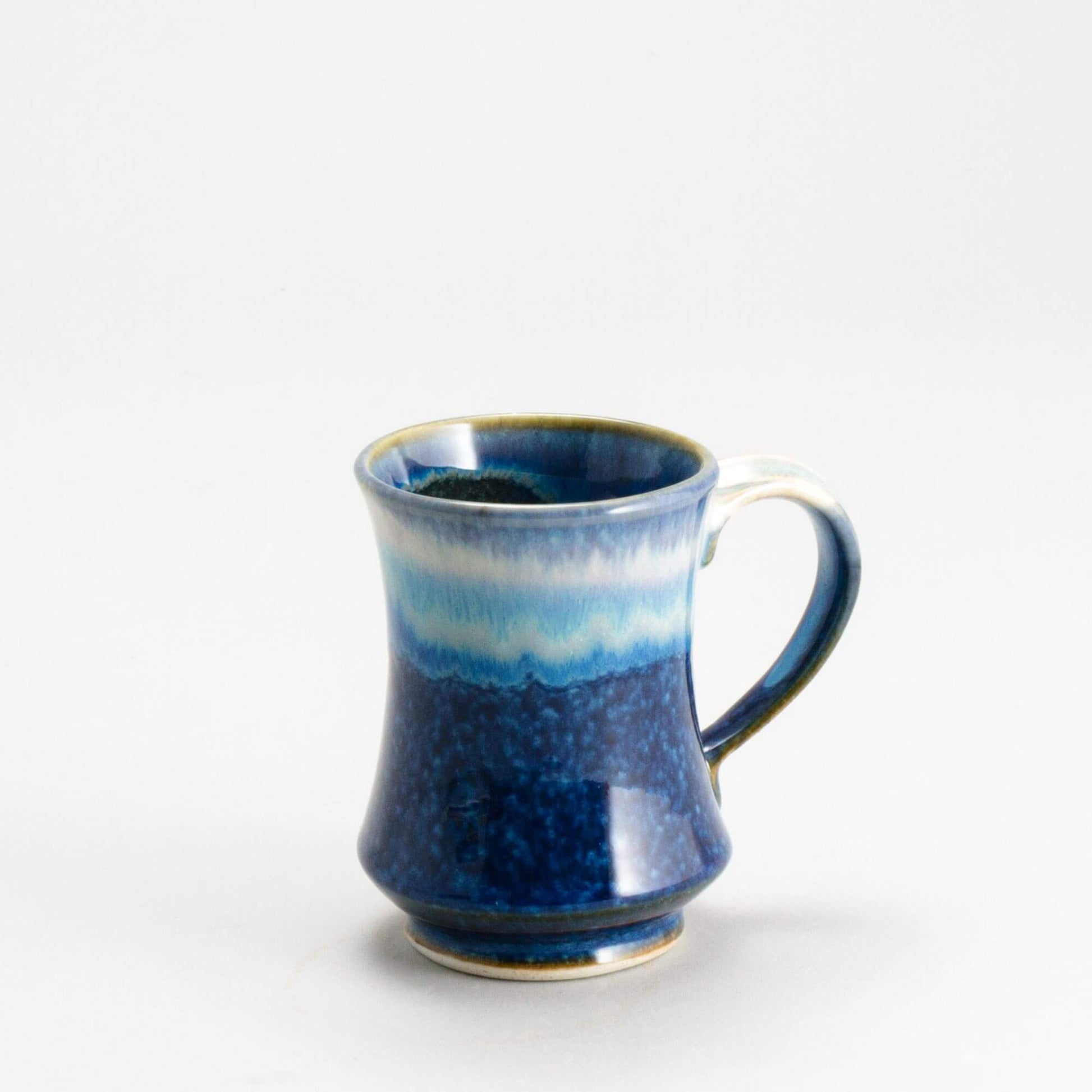 Handmade Pottery Pedestal Mug made by Georgetown Pottery in Maine Cobalt