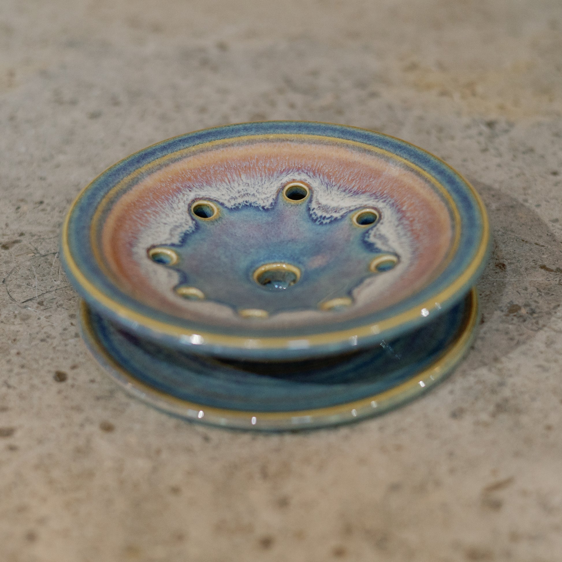 Handmade Ceramic Soap Dish in Purple Nuka by Georgetown Pottery in Maine