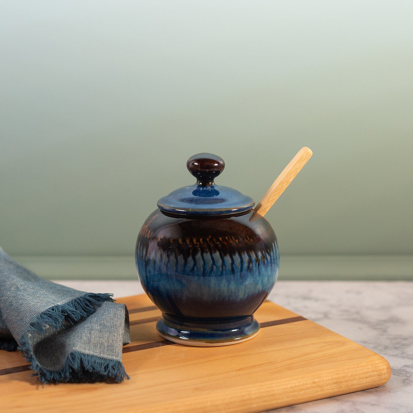 Sugar Jar with Wooden Spoon