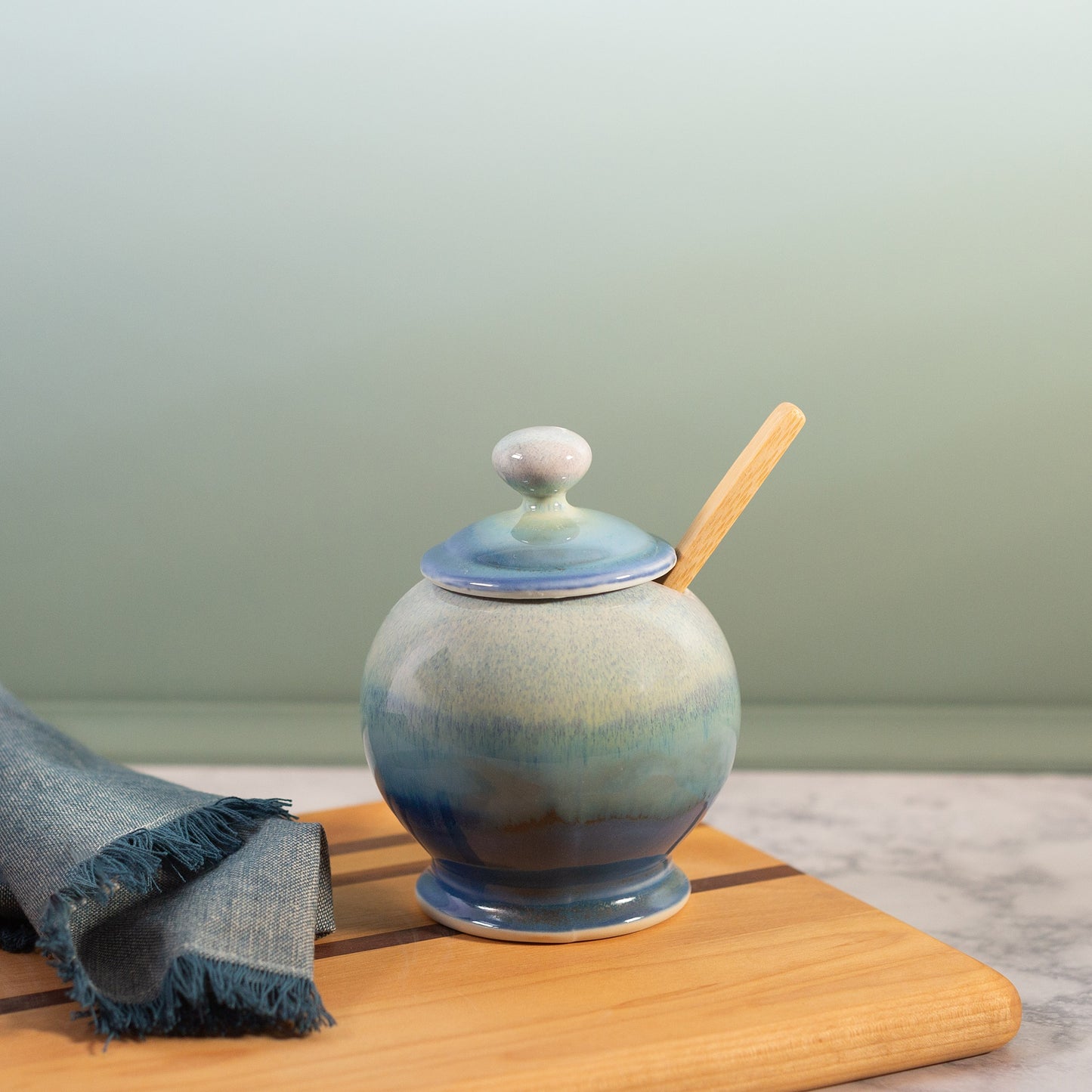 Sugar Jar with Wooden Spoon