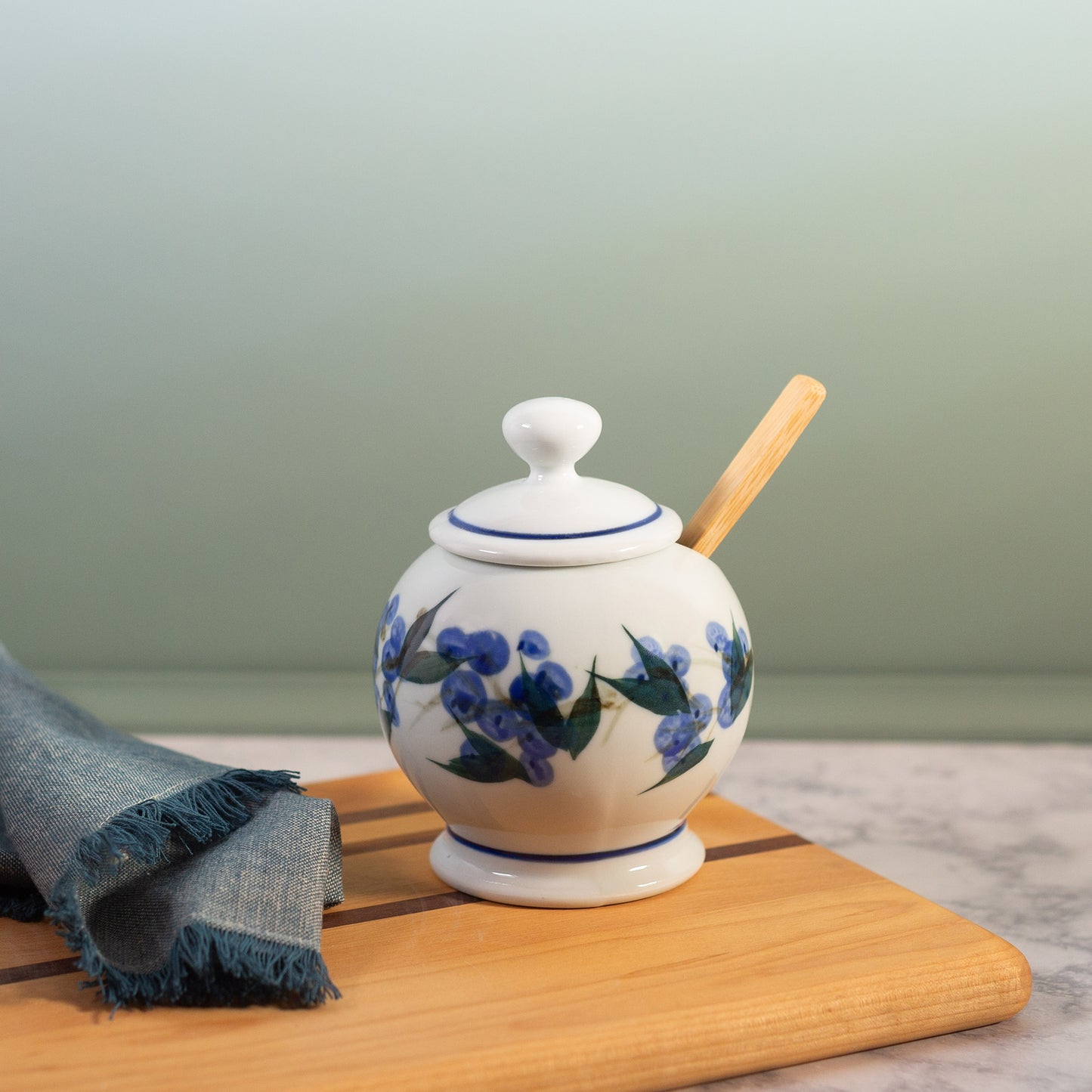 Sugar Jar with Wooden Spoon