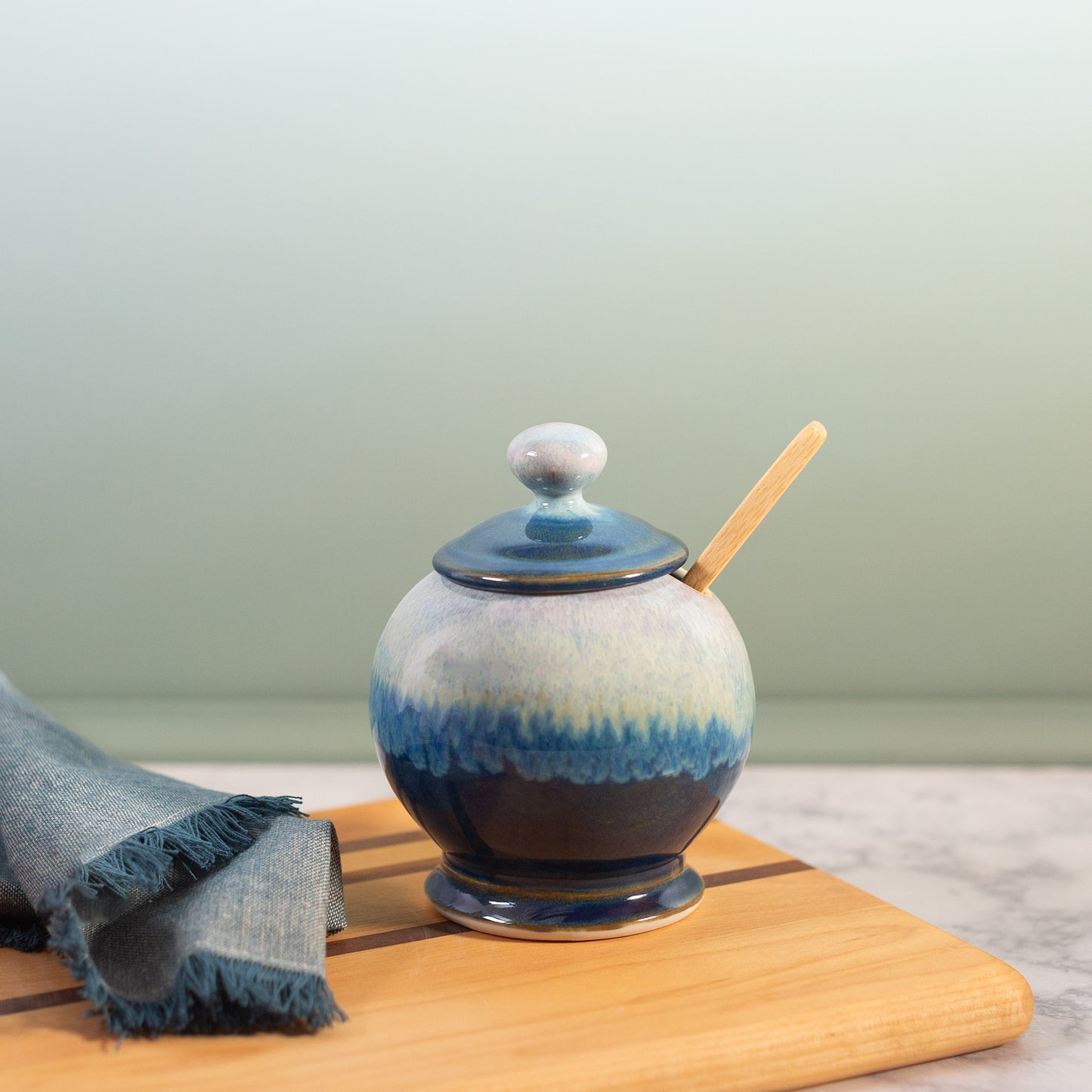 Sugar Jar with Wooden Spoon