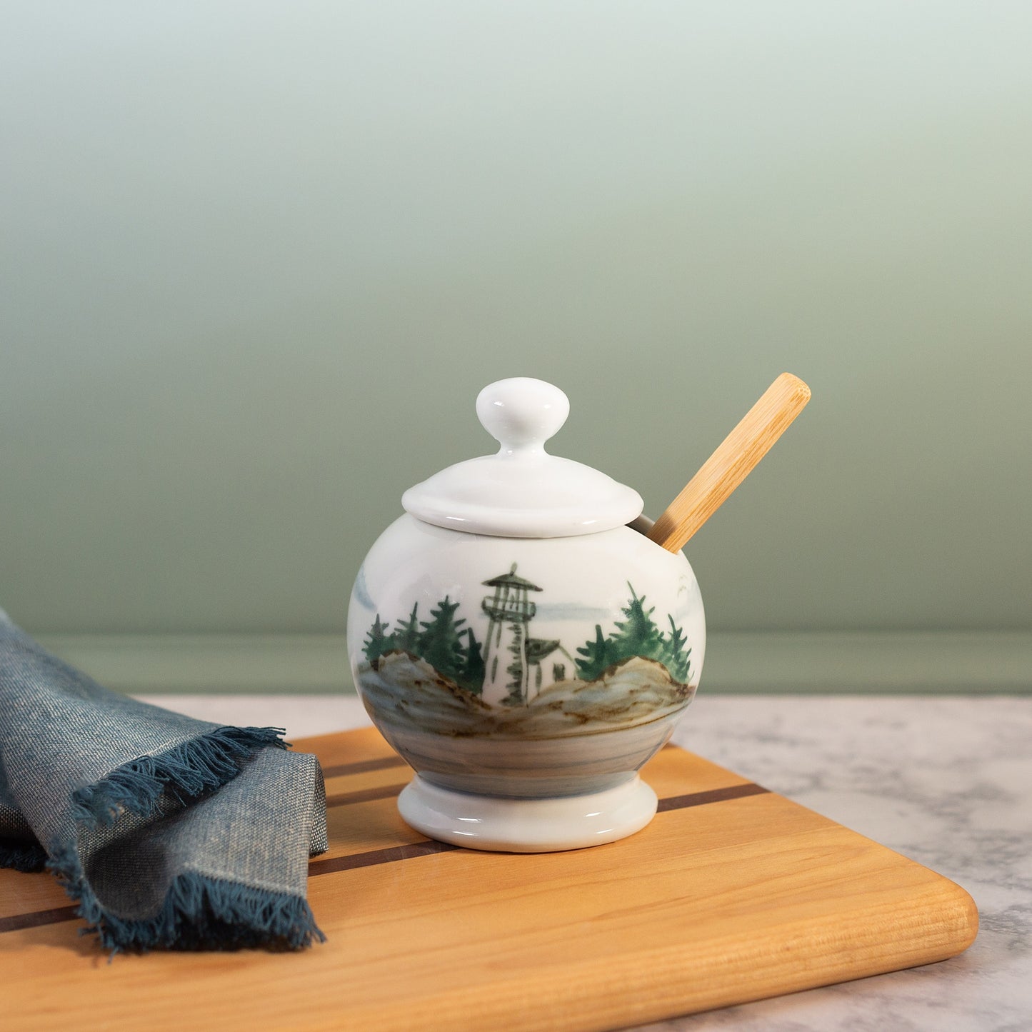 Sugar Jar with Wooden Spoon