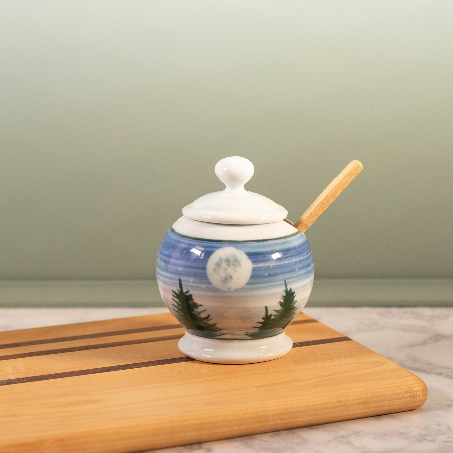 Sugar Jar with Wooden Spoon