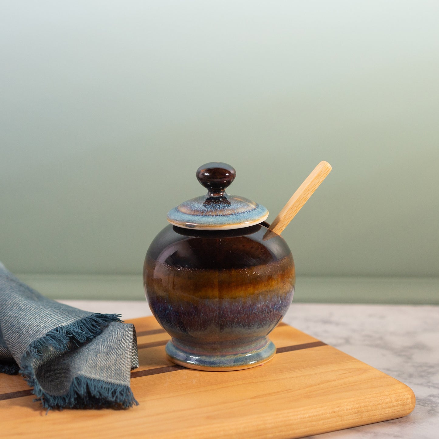 Sugar Jar with Wooden Spoon