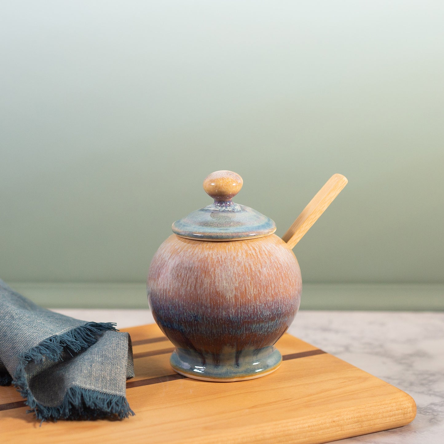 Sugar Jar with Wooden Spoon