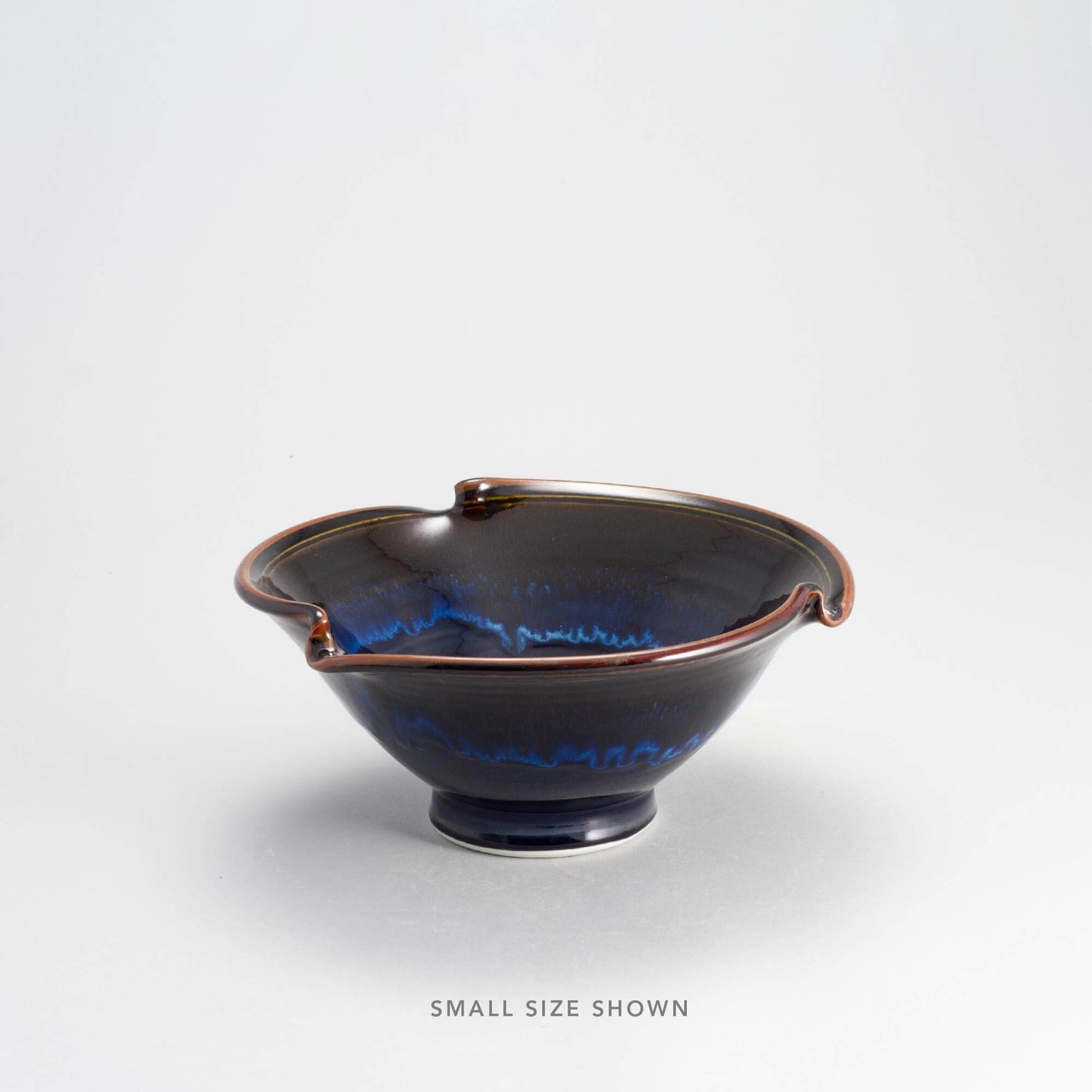 andmade Pottery Signature Wave Bowl in Blue Hamada pattern made by Georgetown Pottery in Maine