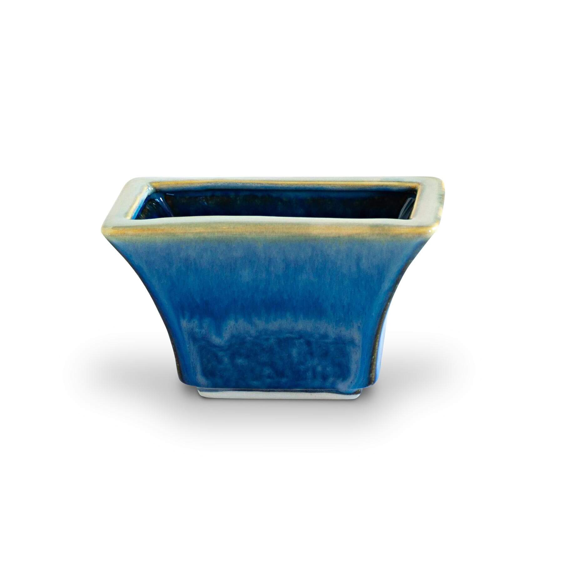 Handmade Pottery Windowsill Planter in Cobalt pattern made by Georgetown Pottery in Maine
