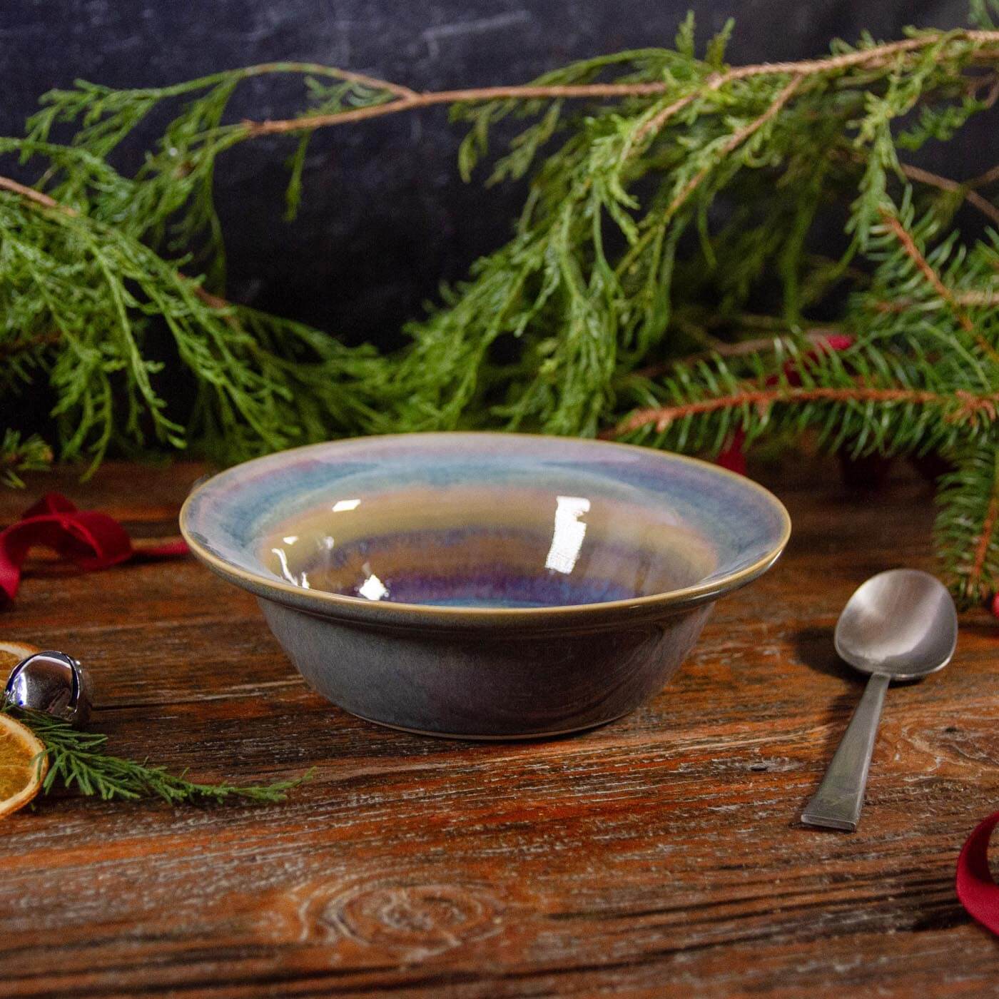 Soup Bowl, Purple Snowflake