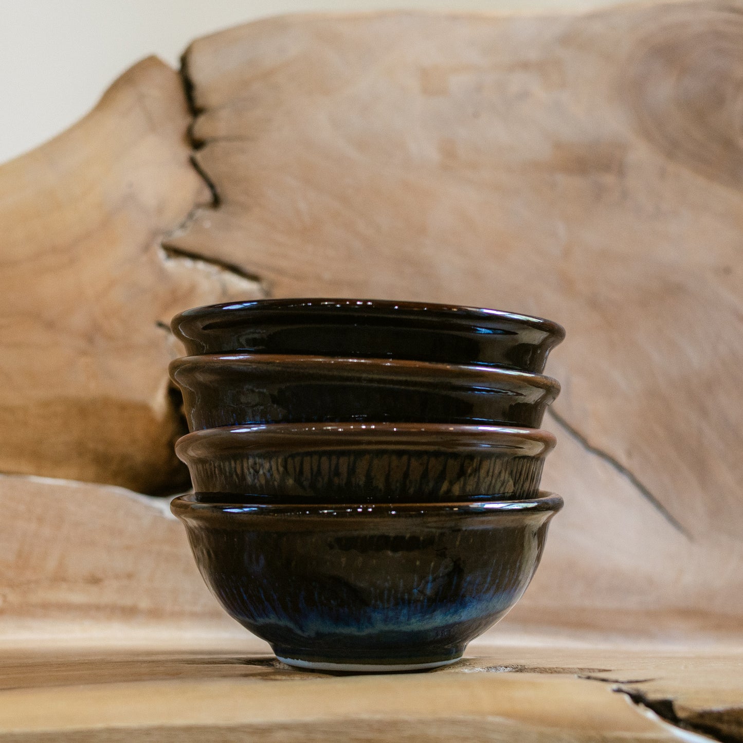Porcelain Cereal Bowl in Blue Hamada handmade by Georgetown Pottery in Maine