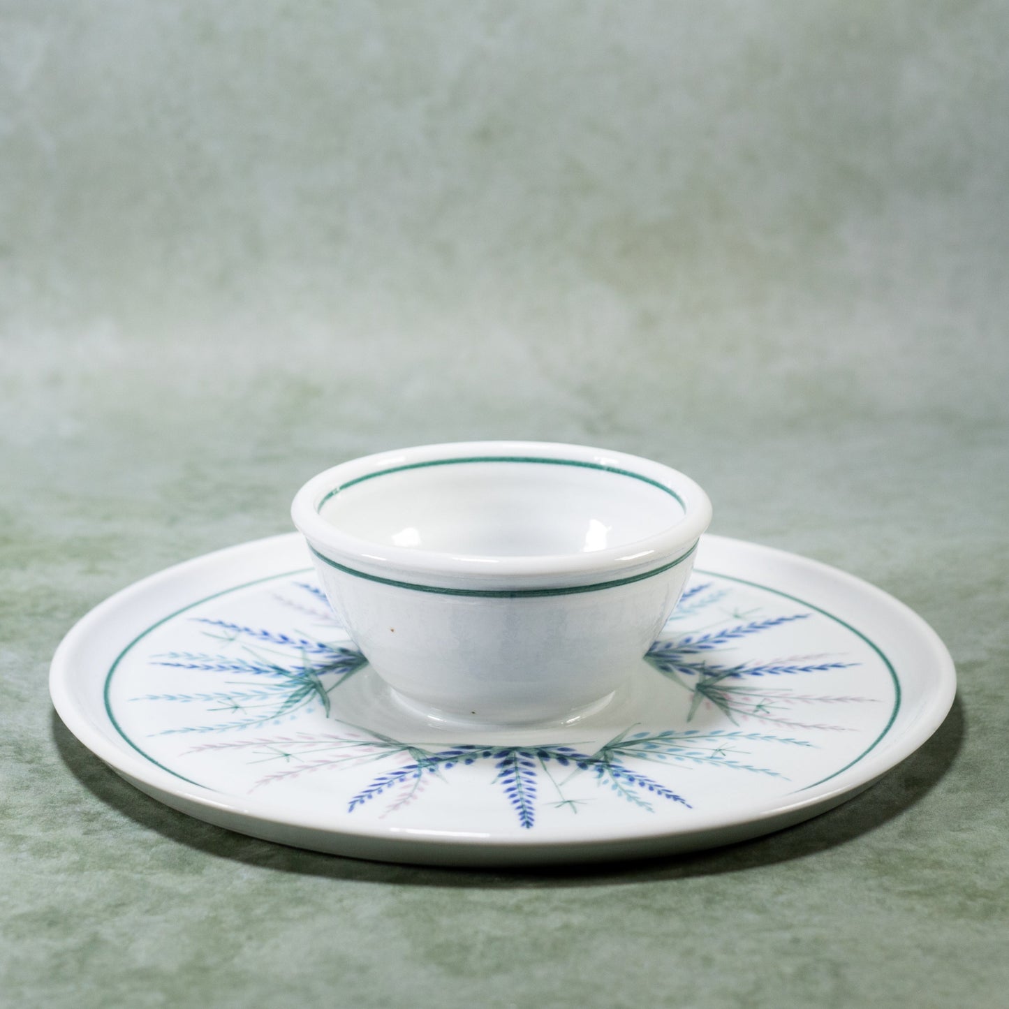 Ceramic Chip & Dip Tray in Lupine pattern  handmade by Georgetown Pottery in Maine