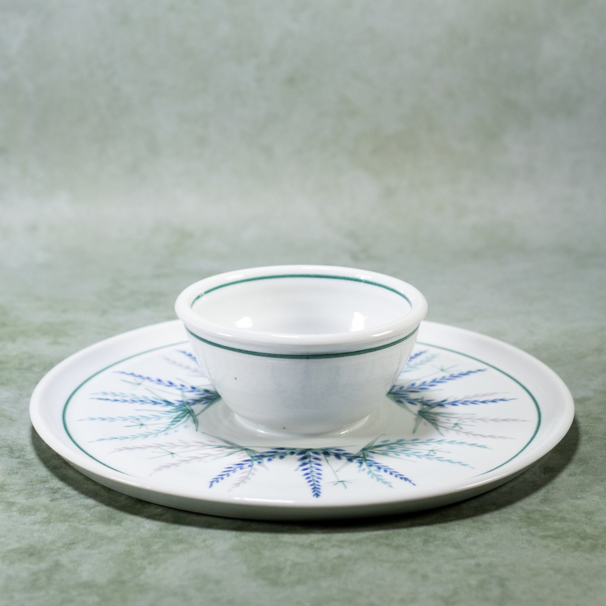 Ceramic Chip & Dip Tray in Lupine pattern  handmade by Georgetown Pottery in Maine