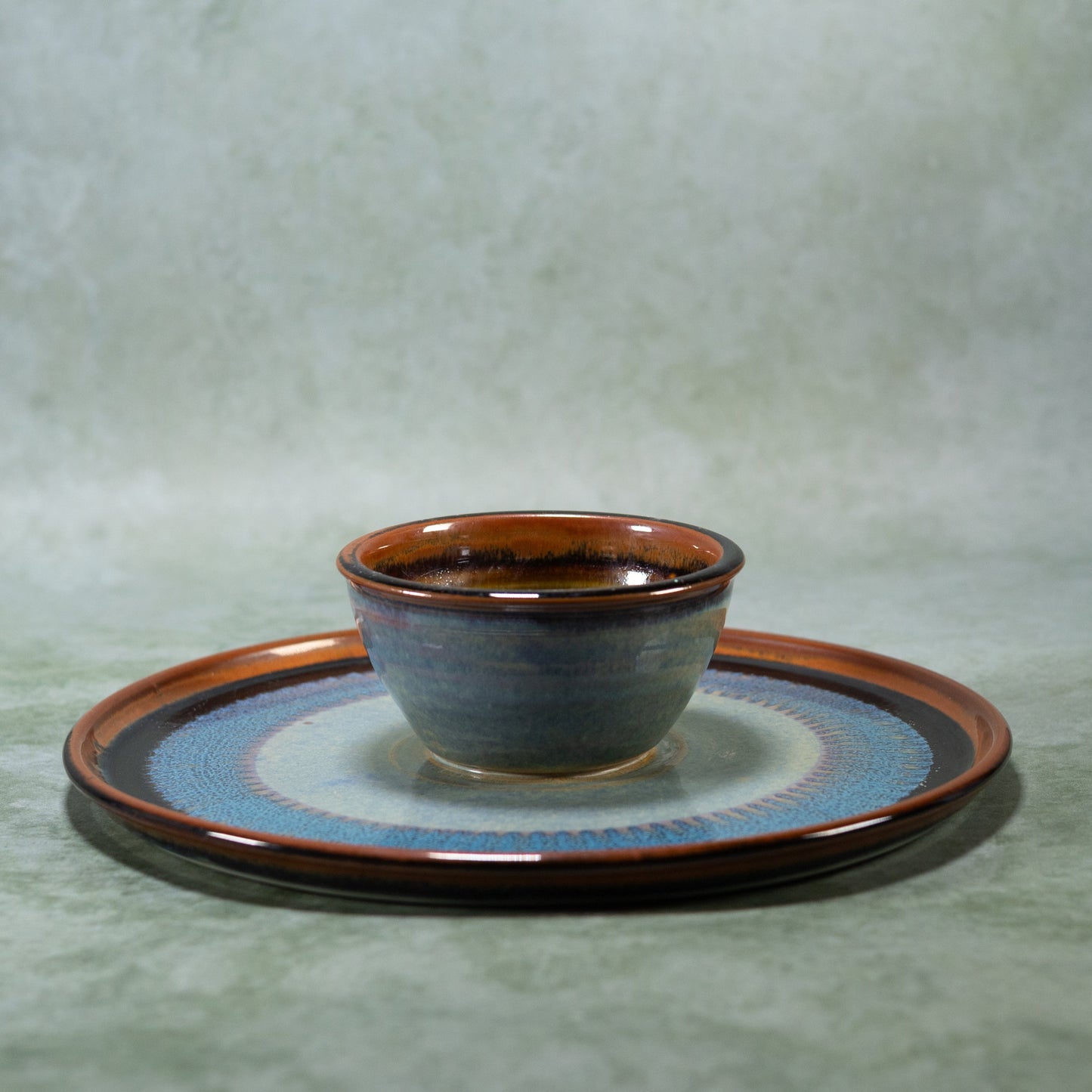 Ceramic Chip & Dip Tray in Purple Hamada handmade by Georgetown Pottery in Maine