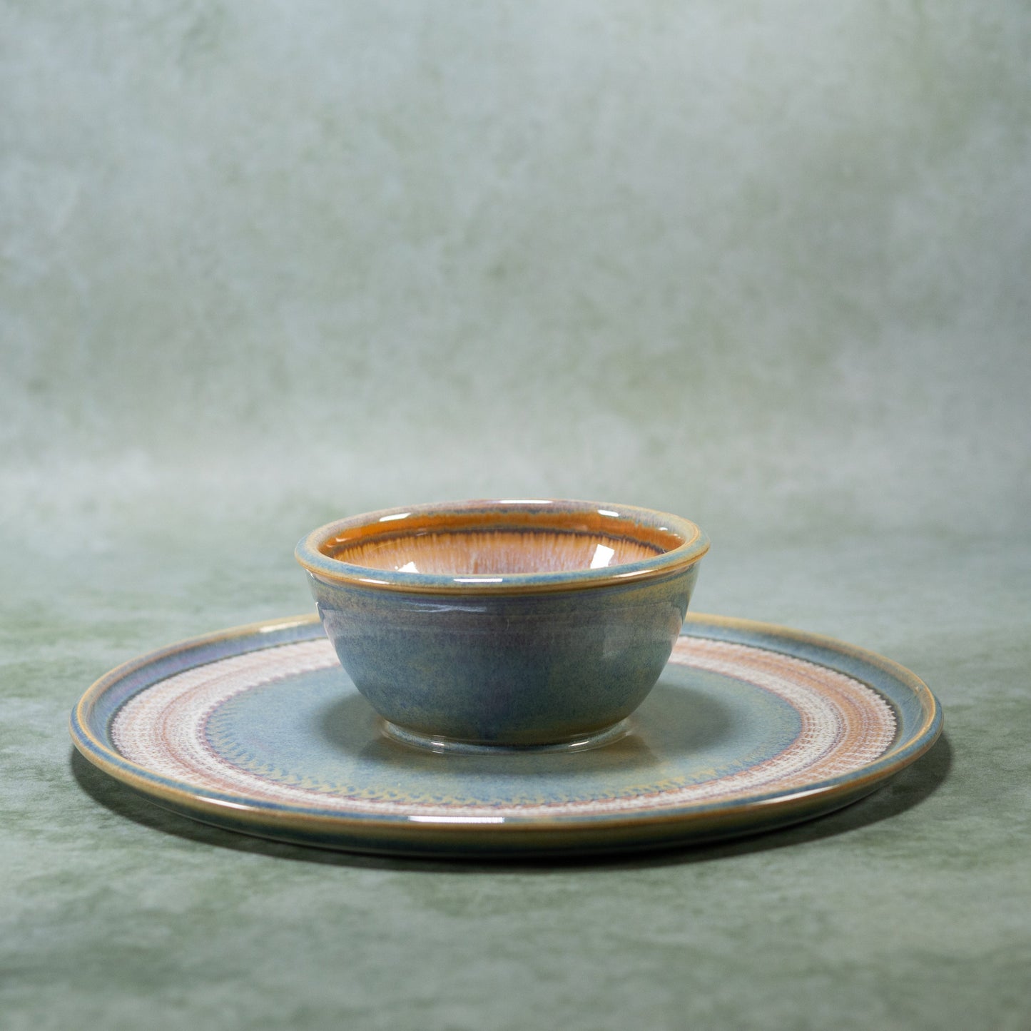 Ceramic Chip & Dip Tray  in Purple Nuka handmade by Georgetown Pottery in Maine
