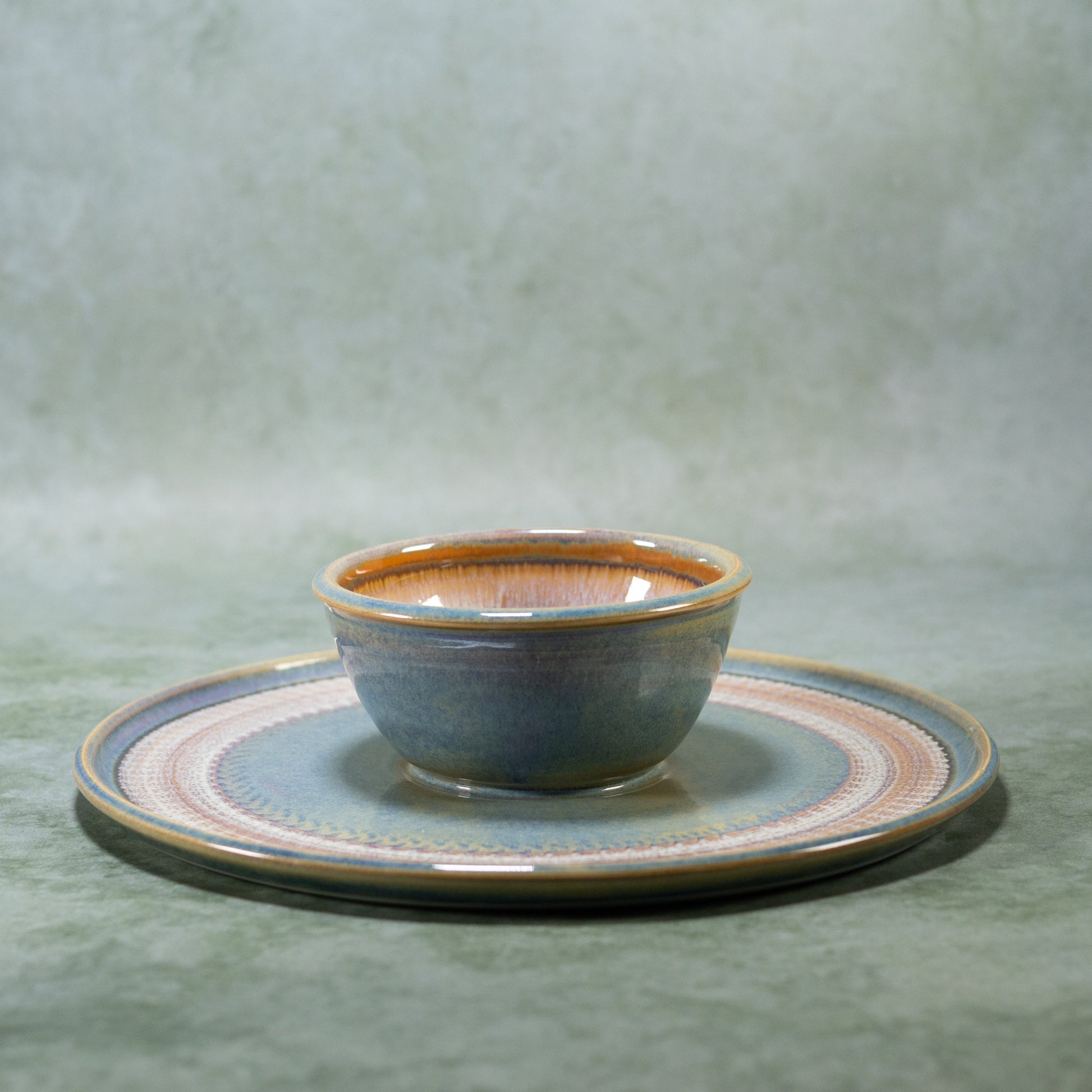 Ceramic Chip & Dip Tray  in Purple Nuka handmade by Georgetown Pottery in Maine