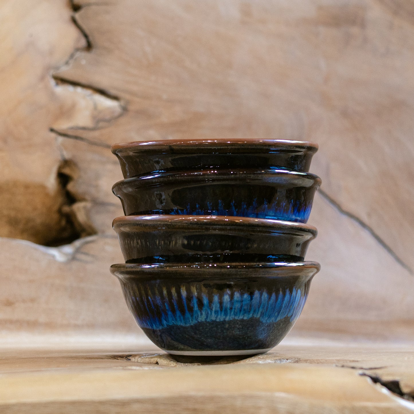 Porcelain Custard Bowl in Blue Hamada handmade by Georgetown Pottery in Maine