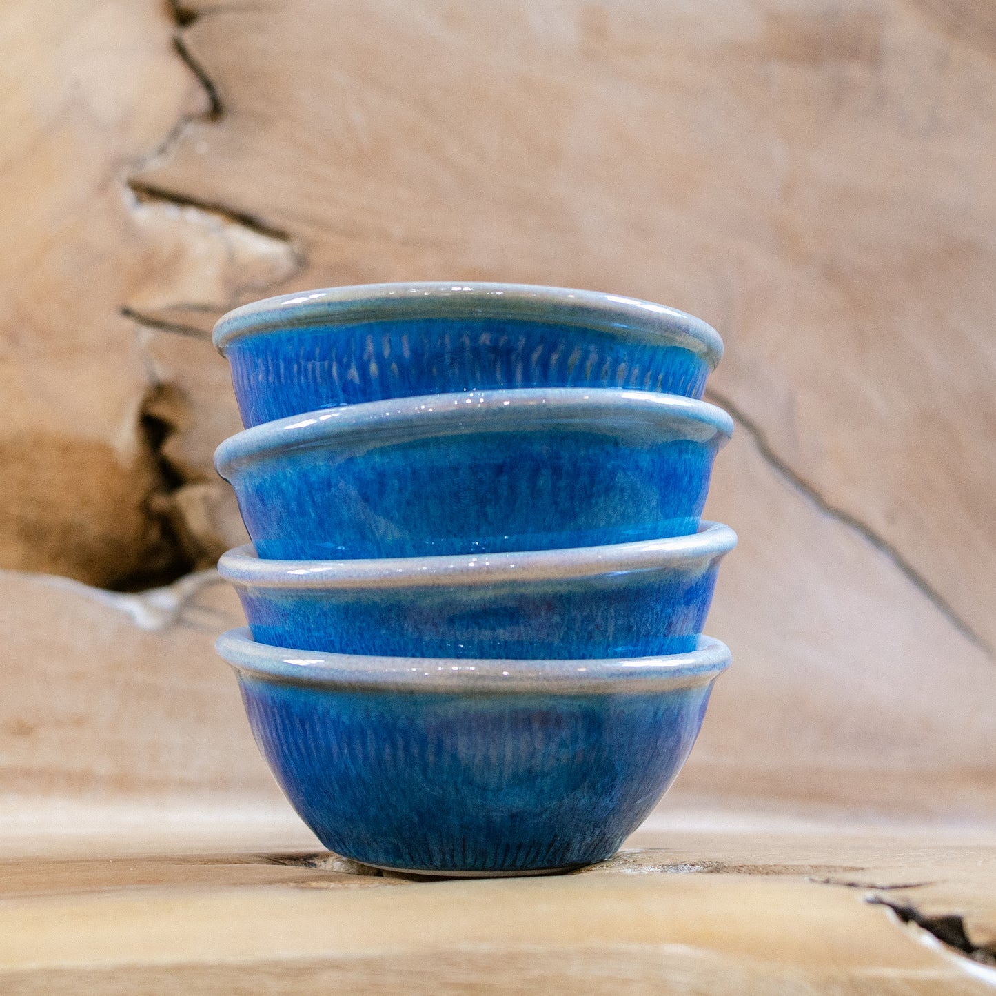 Porcelain Custard Bowl in Blue Hamada handmade by Georgetown Pottery in Maine