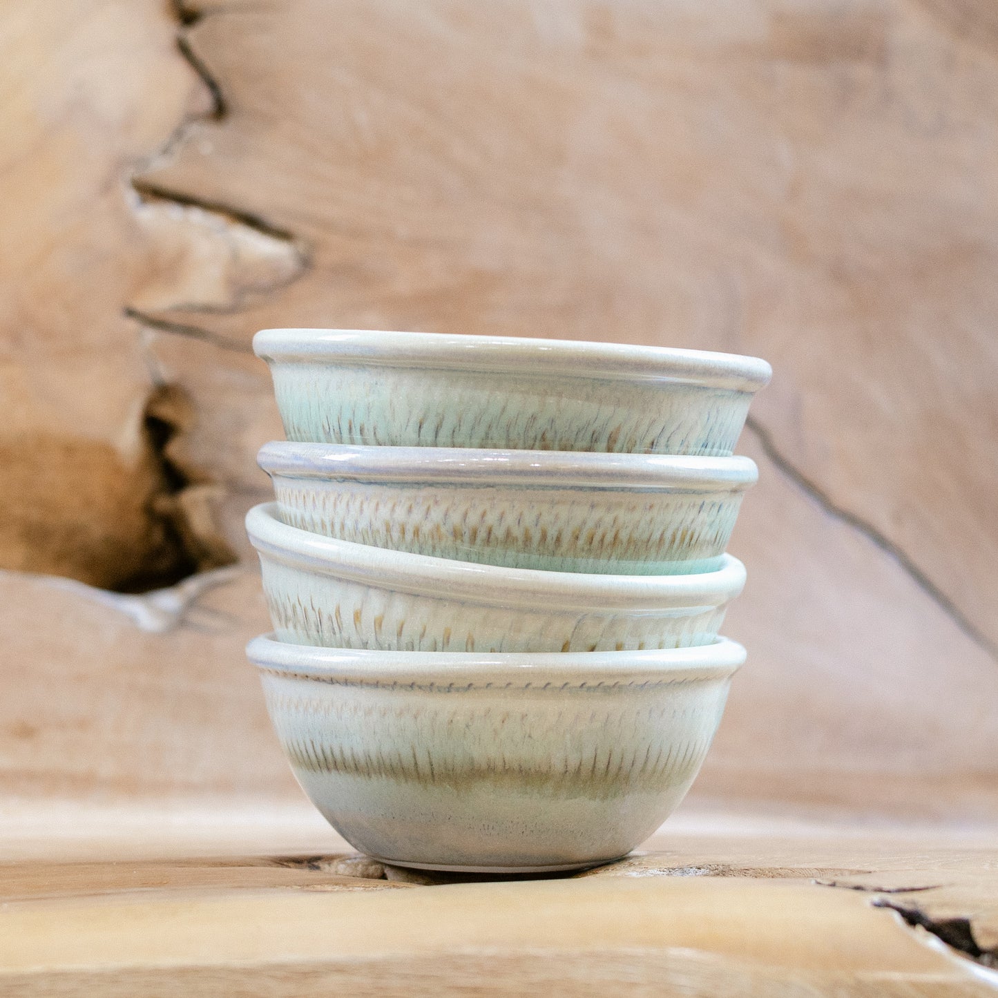 Porcelain Custard Bowl in Ivory Green handmade by Georgetown Pottery in Maine